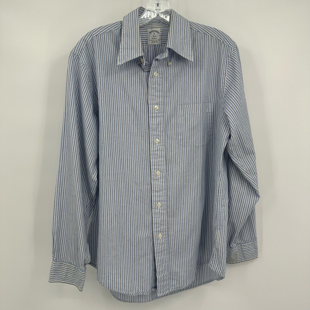 Brooks Brothers Regent Mens Stripe Shirt Size M Old Money Classic Preppy Office